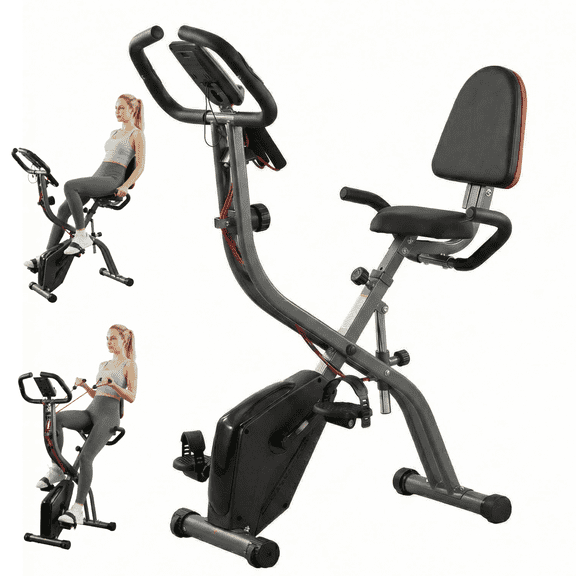 Naipo 4 in 1 Exercise Bike 16 Level Resistance Folding Stationary Exercise Equipment 265 LBS for Home Workouts