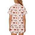thumbnail image 5 of Mifsaly Big Girls 2 Piece Pajama Sets Halloween Pumpkin Graphic Short Sleeve Button Down Shirts and Shorts Kids Soft Comfortable Sleepwear Holiday Outfits, 5 of 7