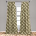 thumbnail image 4 of Ambesonne Hawaiian Curtains, Exotic Leaves Pattern Art, Pair of 28"x95", Sand Brown Khaki and Fawn, 4 of 4
