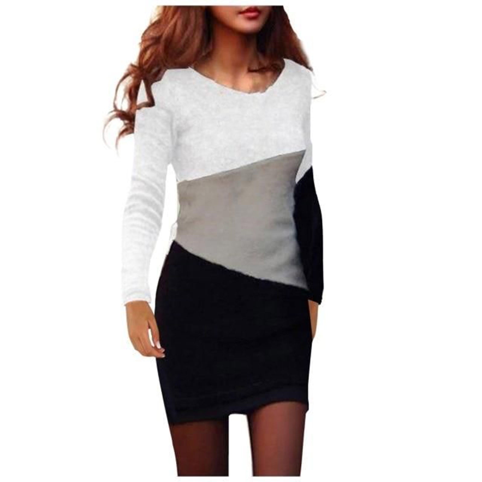 Winter Cocktail Dress Women Sexy Color Block Mini Bahrain | Ubuy