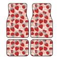 thumbnail image 1 of Honeii Red Strawberry Print Car Foot Mat Four-Piece Set - Front & Rear Universal Car Floor Mats for SUVs, Trucks, Sedans, 1 of 7