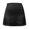 thumbnail image 3 of Fgnfyis Women's Mini A-Line Skirt with High Waist Zipper Detail Satin Ribbon Lined Polished Casual Wear Black L, 3 of 8