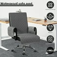 thumbnail image 5 of Waterproof Office Chair Cover with Non-Slip Buckle & Elastic, Office Chair Protector with Arms Office Chair Seat Cover Slipcover for Home Office, Gaming Chair, Gray, 5 of 6