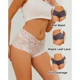 thumbnail image 2 of CuteByte 6 Pack Lace Underwear for Women Cheeky V Waist Breathable Boyshorts Panties M, 2 of 6