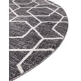 thumbnail image 5 of Unique Loom Eco Trellis Collection Area Rug - Mondo (7' Round Charcoal Gray/Ivory), 5 of 6