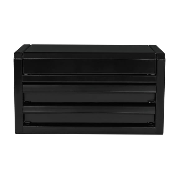 Hyper Tough Mini 10-Inch 2-Drawer Steel Toolbox Black