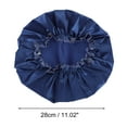 thumbnail image 2 of Unique Bargains 1 Pc Women Waterproof Shower Cap for Bathroom Business Travel Blue Satin, 2 of 4