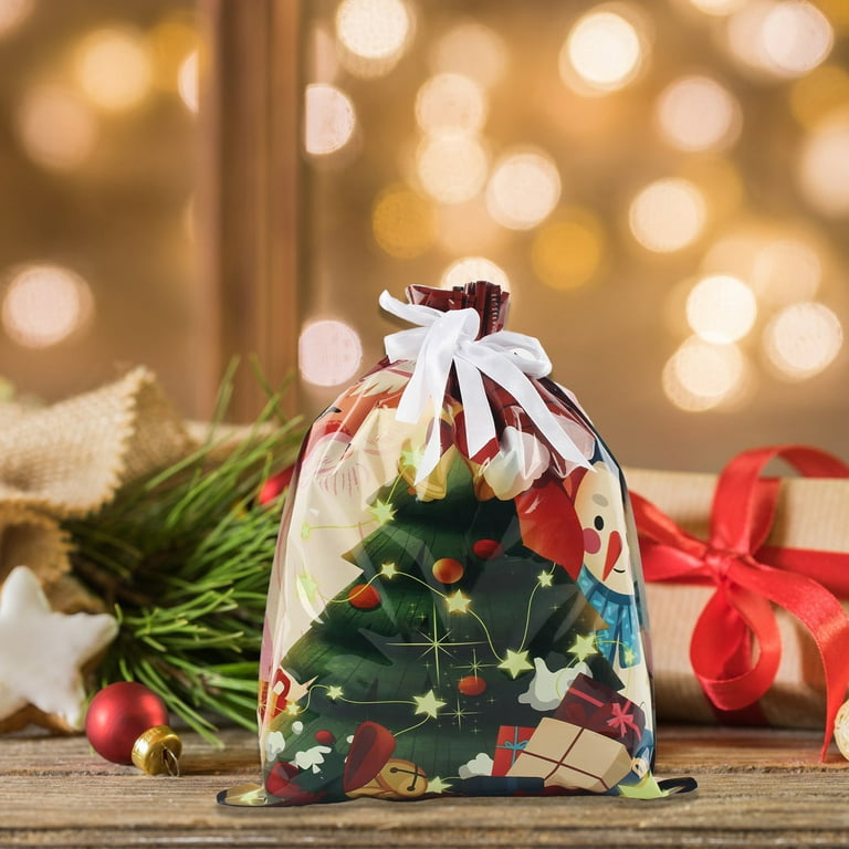 Zznnkj Christmas Gift Bags, 10Pcs Christmas Drawstring Gift Bags