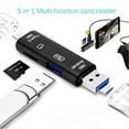 thumbnail image 3 of Lector de tarjetas de memoria OTG multifunción 5 en 1 USB 2.0 tipo C/USB/Micro USB/TF/SD, accesorios para teléfonos móviles, 3 of 5