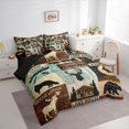 thumbnail image 4 of Homewish Rustic Moose Lodge Twin Bedding Sets 7-Piece, Western Lake House Bedding Comforter Set, Hunting and Fishing Reversible Sheet Sets, Lightweight Room Decor, 4 of 8