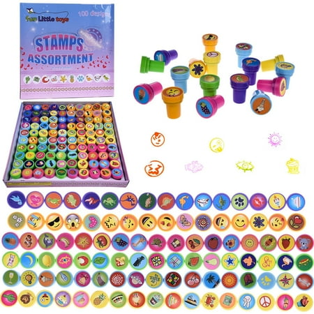 Santas Goodie Box - Self-ink Stamps Chrismas Party Favor Box for Birthday Party Supply, Pinata Toy, Carnival Prizes, Goodie Bags, Easter Egg Fillers,Classroom Reward 100 PCs