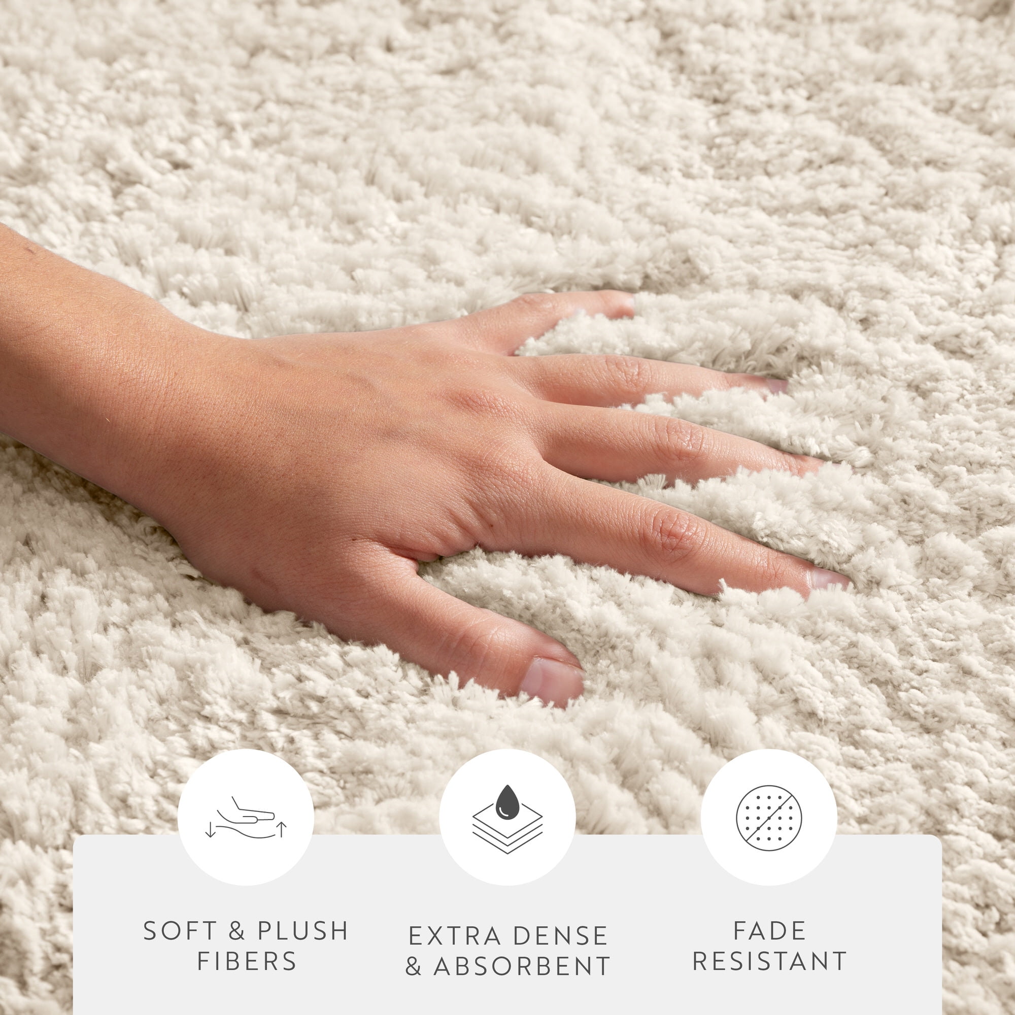 Plush Absorbent Bath Mat Rug with Anti-Skid Rubber Backing - Comfort Canopy