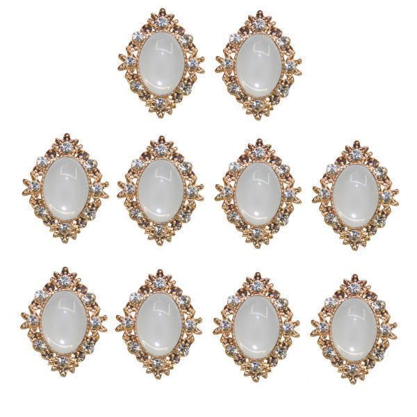 GUOOL 4-8 pieces 10pcs Rhinestone Flat Back Beads Button Scrapbook Embellishment 4 Pcs