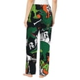 thumbnail image 3 of Disketp Dinosaur Skeleton Print Women'S Comfy Pajama Pants Casual Drawstring Palazzo Lounge Wide Leg Pants, 3 of 9