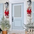 thumbnail image 4 of GIXUSIL Christmas Swags Wreaths with LED Lights for Front Door, Xmas Stairway Gift, Christmas Decorations, Artificial Winter Garland with Bow Balls, Stair Window Outdoor Indoo Xmas Decor, 4 of 7