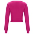 thumbnail image 5 of Fartey Womens Cropped Sweaters Sexy Twist Front Crew Neck Pullover Tops Slim Fit Long Sleeve Sweater Trendy Light Weight Fall Solid Color Sweaters, 5 of 6