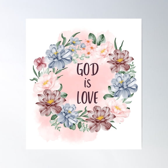 God Is Love Poster Wall Art, Modern Wall Decor For Living Room Bedroom, 16x24 UNFRAMED