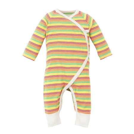 

Under The Nile Organic Cotton Unisex Baby Multicolor Stripe Side Snap Kimono Size Newborn