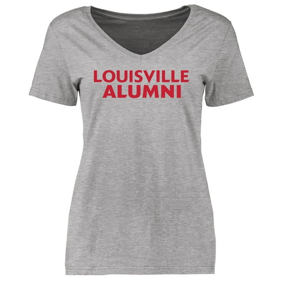 Women's Ash Louisville Cardinals Louisville Alumni Signature Stack T-Shirt
