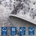 thumbnail image 4 of Area Rug 9x12 Washable - Modern Abstract Faux Wool Carpet - Non Slip Low Pile Floor Rug - Ultra Soft Surface for Living Room Bedroom Office - Spot Resistant Easy Care - Light Gray, 4 of 6