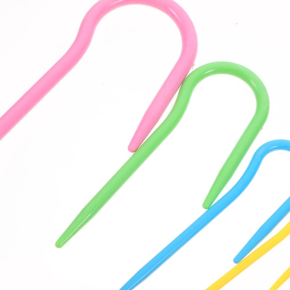 WHAMVOX 4-Piece U-Shaped Knitting Cable Needles Set Crochet Accessories Tools for Yarn Crafting