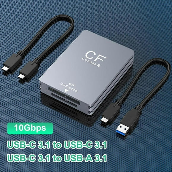 2 in 1 CFexpress Type B SD Card Reader CFexpress Reader USB 3.2 10Gbps Dual-Slot with /A Cable for SLR