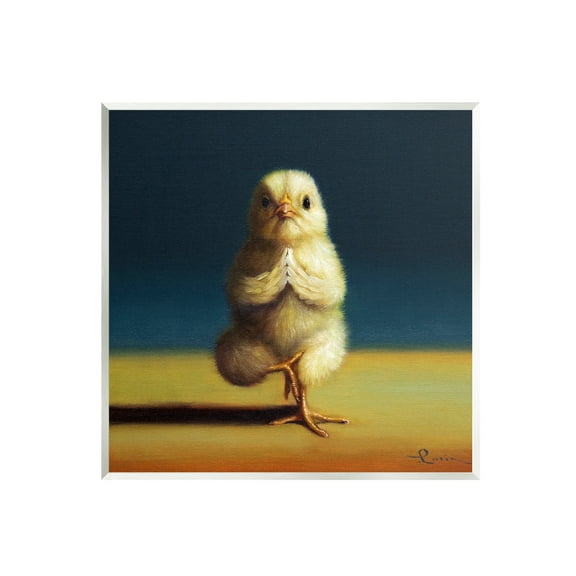 Stupell Industries Yellow Chick Meditating Yoga Pose Animal Fitness Painting Unframed Art Print Wall Art, Design by Lucia Heffernan
