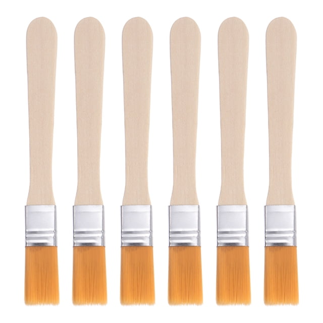 Pincel Pequeño Uxcell Cerda Natural con Mango de Madera Herramienta de Pintura Amarillo 0.6"