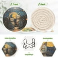 thumbnail image 4 of Cats Planet Spots Starry Sky 6 Pcs Drink Coasters with Holder Absorbent Coasters Woven Coasters for Drinks Table Desk Protection Home Decor, 4 of 7