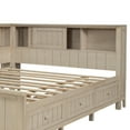 thumbnail image 6 of Full Size Daybed, Wooden Bed Frame with 3 Drawers and Storage Shelves for Bedroom, Wood Slat Support, No Box Spring Needed, Easy Assembly (Antique White), 6 of 9