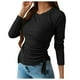 thumbnail image 1 of Blusa con cordón de manga larga sólida con cuello redondo para mujer Fridja  fhghd79, 1 of 9