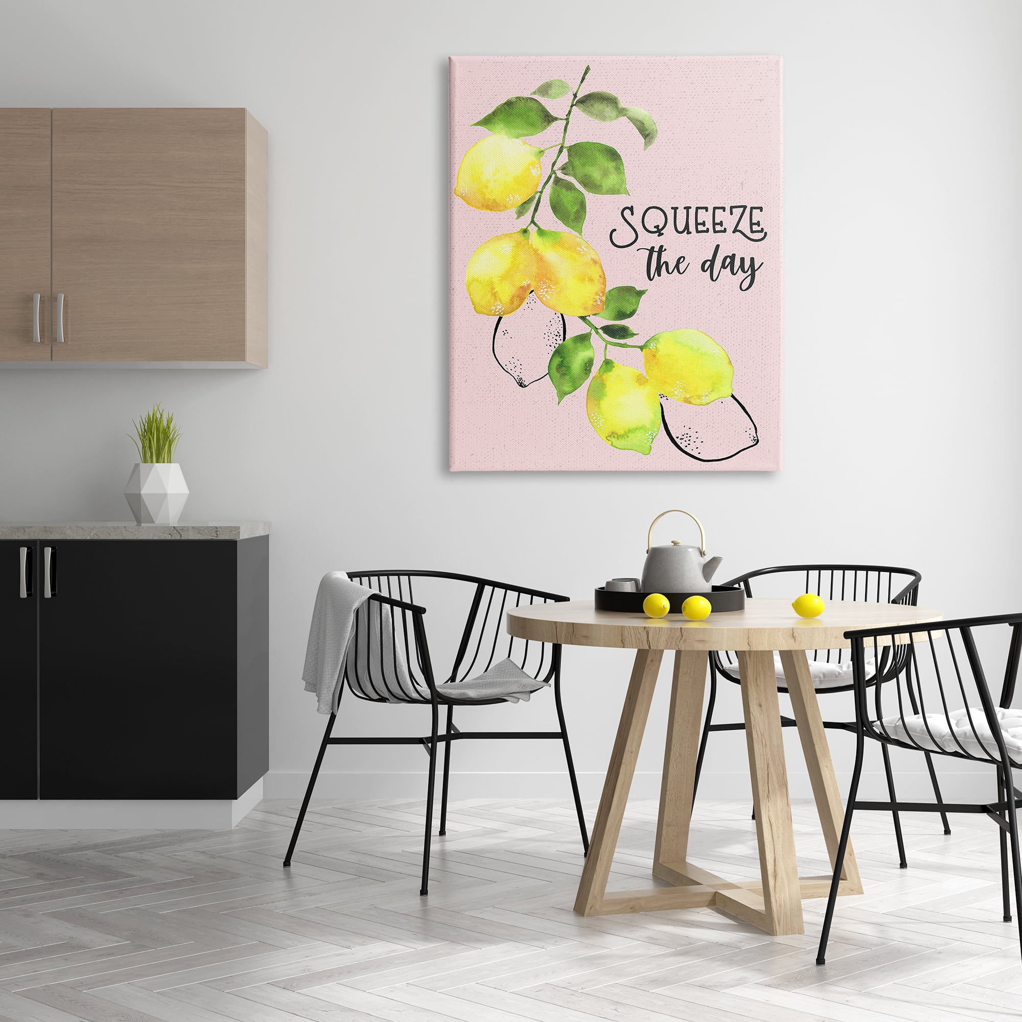 Stupell Industries Squeeze The Day Lemons Food & Beverage Painting Gallery Wrapped Canvas Art Print Wall Art, 36 x 48