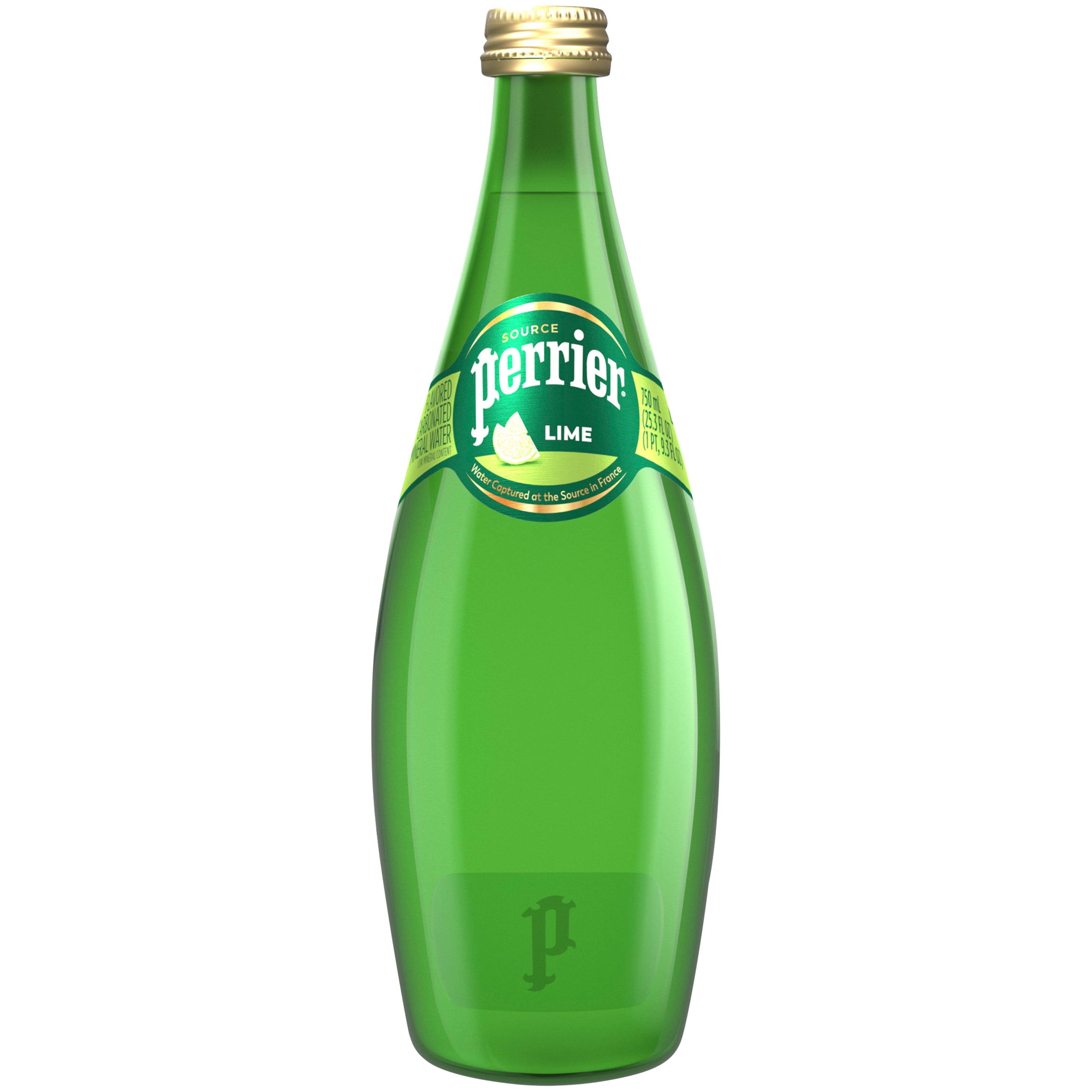 Perrier Lime Flavored Carbonated Mineral Water, 25.3 fl oz. Glass