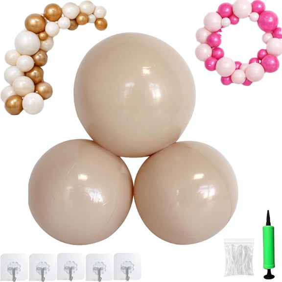 Reusable Inflatable Balloon Garland Arch Kit, 3/7 PCS PVC Balloons with Elastic Bands & Leak-Proof Nozzle for Parties