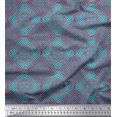 thumbnail image 1 of Soimoi Satin Silk Fabric Quarterfoil Geometric Print Fabric by The Yard 42 Inch Wide, 1 of 3