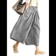 thumbnail image 1 of Pantalones Palazzo de Algodón A Cuadros para Mujer, Cintura Elástica, con Bolsillos, para Verano Negro L, 1 of 8