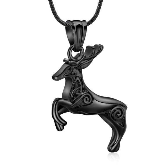 Deer Urn Necklace for Ashes Stainless Steel Antler Cremation Jewelry Urn Necklace for Pet/Human Ashes for Women Men