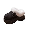 thumbnail image 2 of HaoXun Women's Fleece-Lined Thick-Soled Slippers - Closed-Toe Winter House Shoes for Home Wear & Street Style, 2 of 7