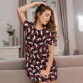 thumbnail image 3 of Uemuo Salamander Pattern Women’s Nightdress – Casual Sleep Shirt, Soft Relaxed Fit Short-Sleeved Cotton Sleepwear for Home, Bedtime, and Lounging, 3 of 6