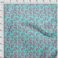 thumbnail image 3 of oneOone Cotton Poplin Aqua Blue Fabric Strawberry Fruit Dress Material Fabric Print Fabric By The Yard 42 Inch Wide, 3 of 4
