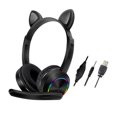thumbnail image 1 of Écouteurs Filaires pour Enfants, Éclairage LED, Long Cordon, Oreille de Chat avec Microphone, Mode, 1 of 8