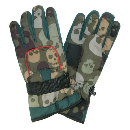 Brown Camouflage Glove - Size one size Kids' 8-18 Ski Gloves with Pocket
