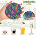thumbnail image 2 of Yayeee 6 PCS Drink Coasters with Holder Set Woven Absorbent Round Tabletop Hot Pad, Vibrant Stained Glass Pattern, 2 of 7