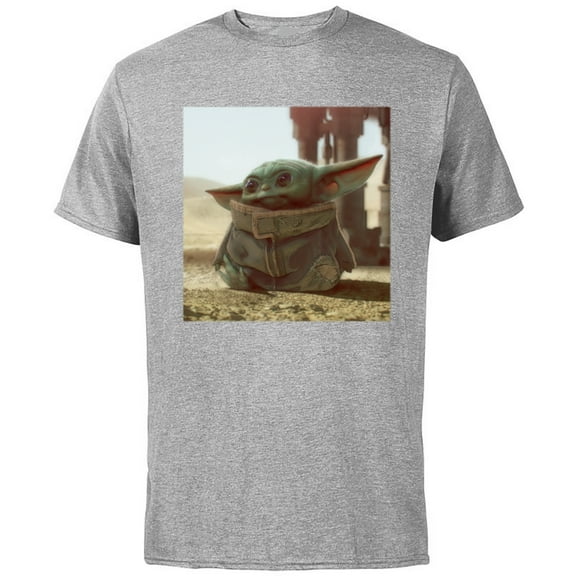 Star Wars The Mandalorian The Child Scene - Short Sleeve Cotton T-Shirt for Adults - Customized-Athletic Heather