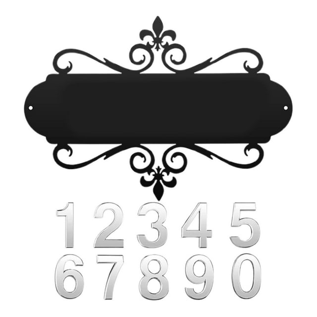 veasfak Address Sign Plaque Modern Iron House Numbers for Indoor Outdoor Fence House
