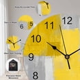 thumbnail image 5 of Wall Clock Yellow Painting Clocks PVC Silent Non-Ticking Battery Operated Decorative Grey Abstract Graffiti Art Round Clock for Home Living Room Kitchen Bedroom Office School Wall Decor 10 Inch, 5 of 9
