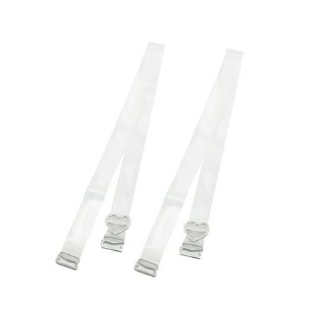 2 Pcs Adjustable Flexible Clear Bra Shoulder Straps 1cm Wide for Women