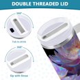 thumbnail image 5 of 40 oz Tumbler With Handle Stainless Steel Insulated Tumbler With Lid for Car Cup Holder Digital Art Of Peony, 5 of 9