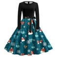 thumbnail image 1 of TopLLC Longues Robe à Manches à Col Rond Mode Femmes Décontractée Robes à Manches Longues Impression de Noël Robe à Col en V Robe pour Femmes, 1 of 2