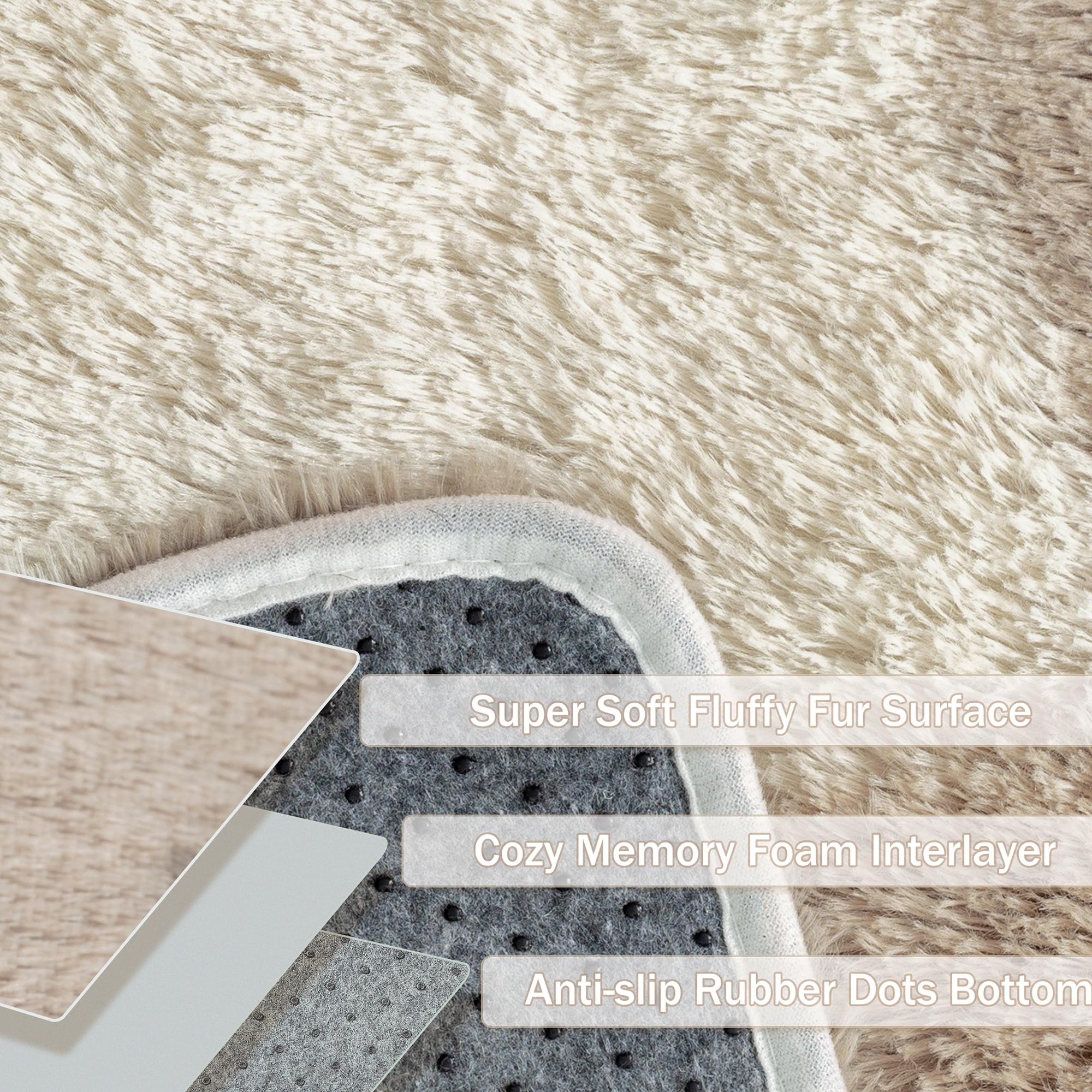 BERTHMEER 9'x12' Shag Area Rugs for Living Room Bedroom Dining Room Office Farmhouse Modern Checkered Contemporary Plush Soft Large Carpets Indoor Fuzzy Fluffy Washable Rugs